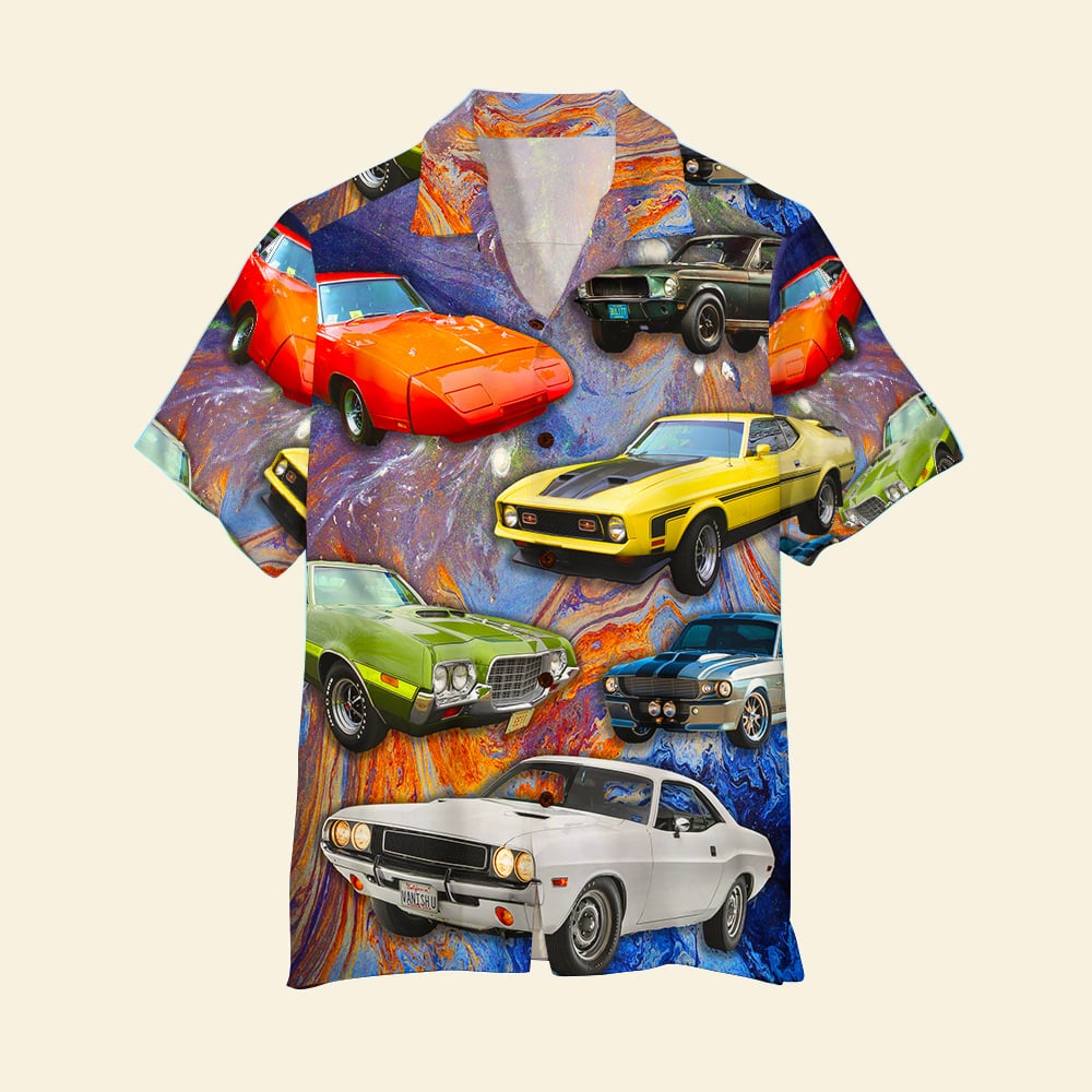 Muscle Car Hawaii Shirt Cars With Colorful Pattern Ha34525