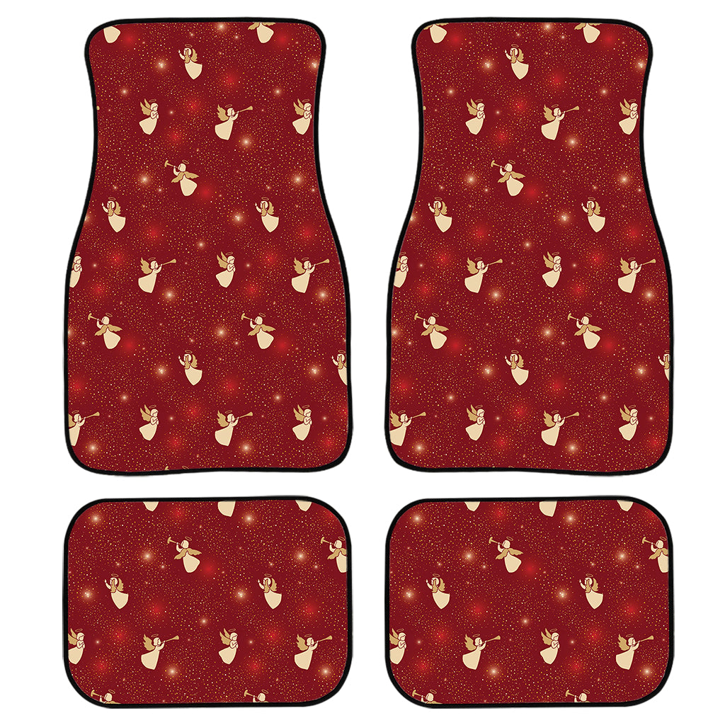 Christmas Angel Pattern Print Front And Back Car Floor Mats, Front Car Mat