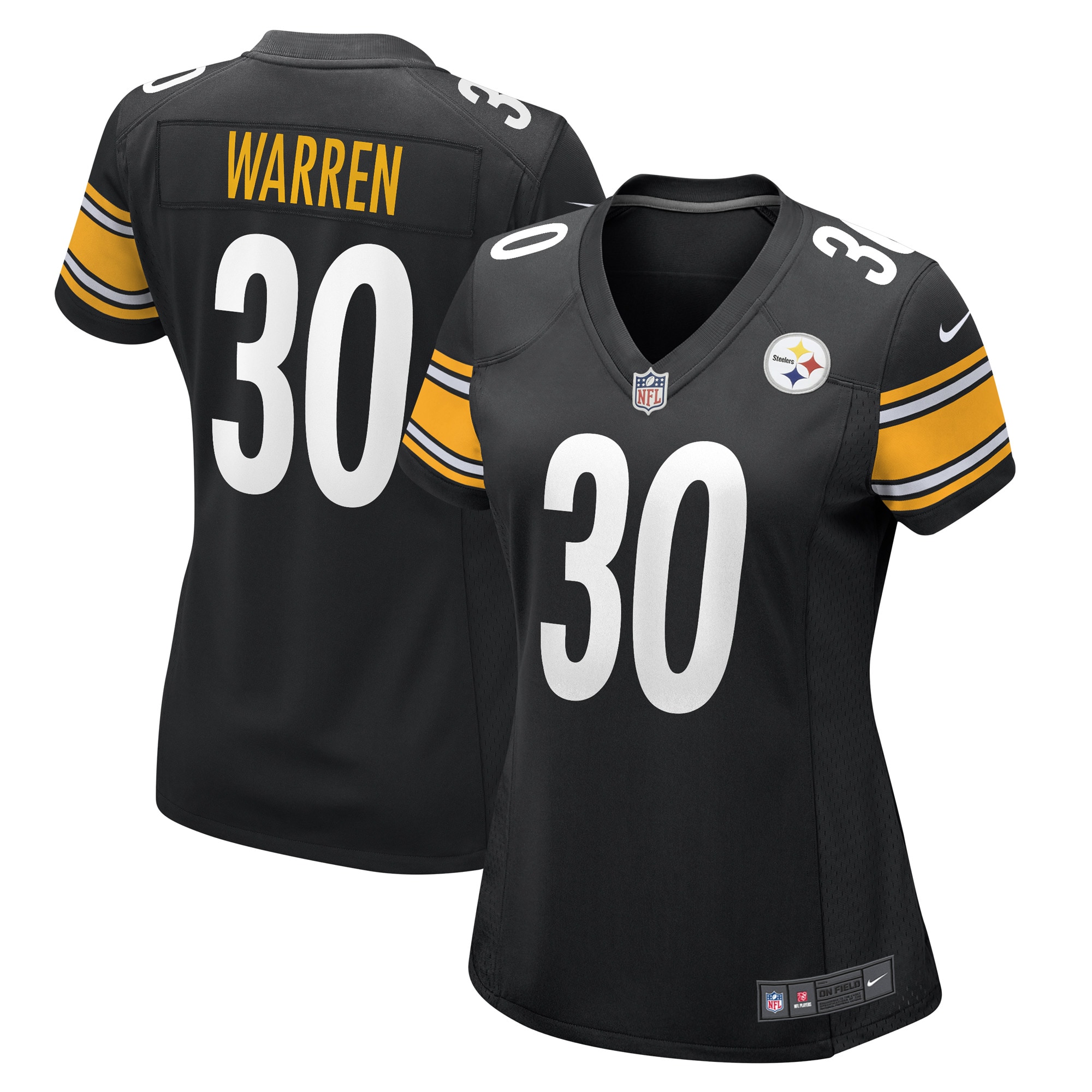 Jaylen Warren Pittsburgh Steelers Women's Game Player Jersey – Black