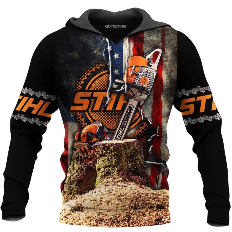 Beautiful STIHL Chainsaw Art 3D All Over Printed Hoodie BT051283