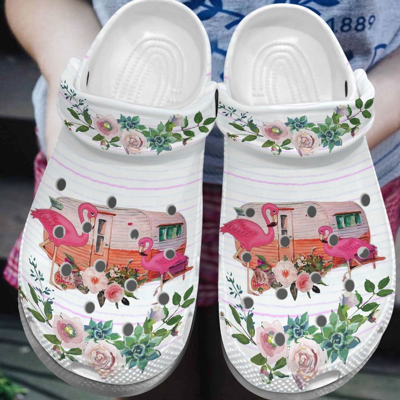 Camper Flamingo Personalized Clog, Custom Name, Text, Color, Number Fashion Style For Women, Men, Kid, Print 3D