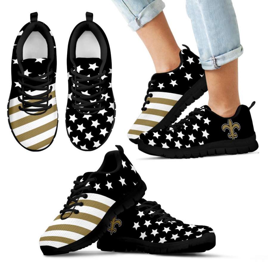 America Flag Full Stars Stripes New Orleans Saints Sneakers