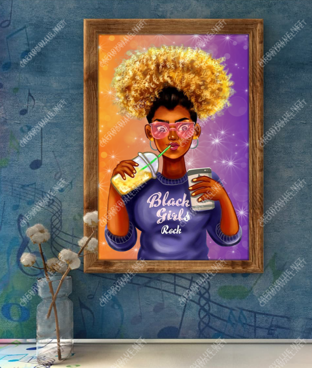 Black Girl Art – Afro Black Girls Rock Poster