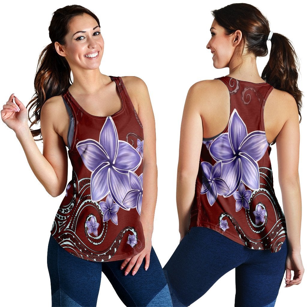 Hawaii Plumeria Violet Polynesian Red Racerback Tank Ah Ha41297