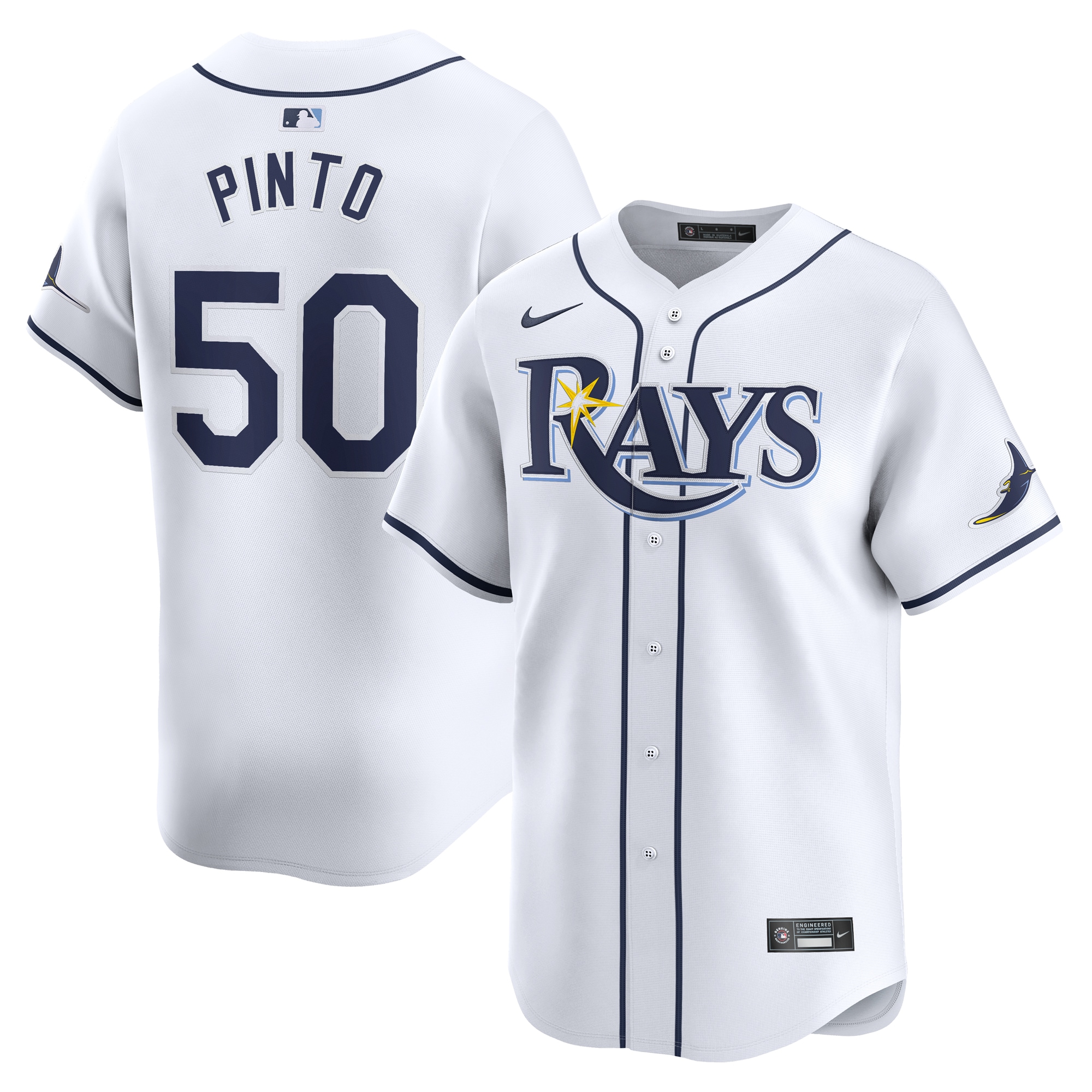 Rene Pinto Tampa Bay Rays Home Limited Player Jersey – White