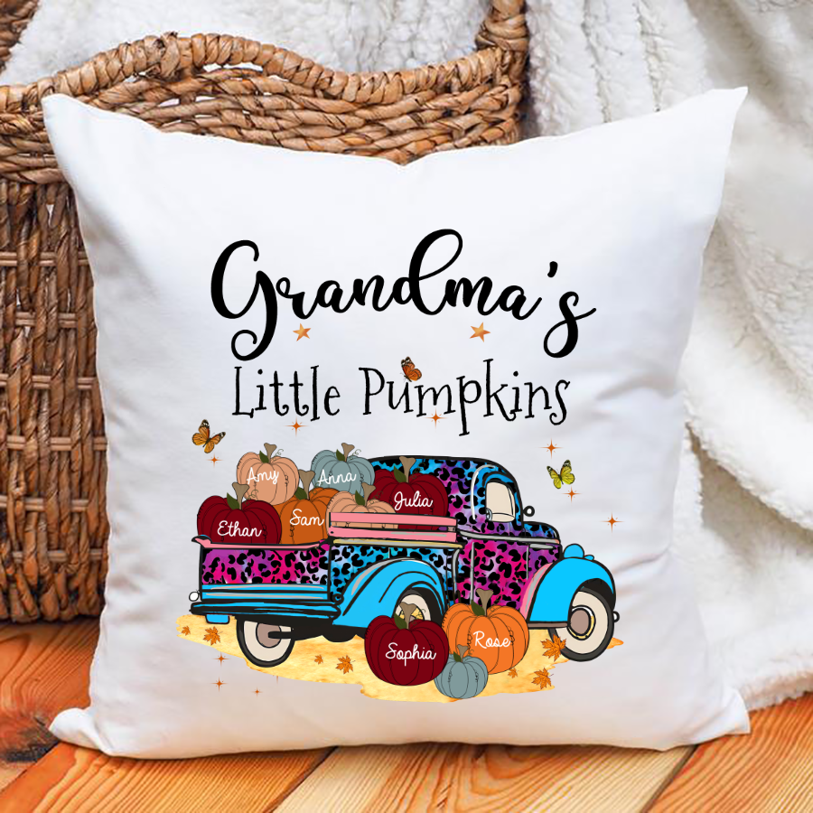 Grandma Truck Leopard Pumpkin Color Pillow