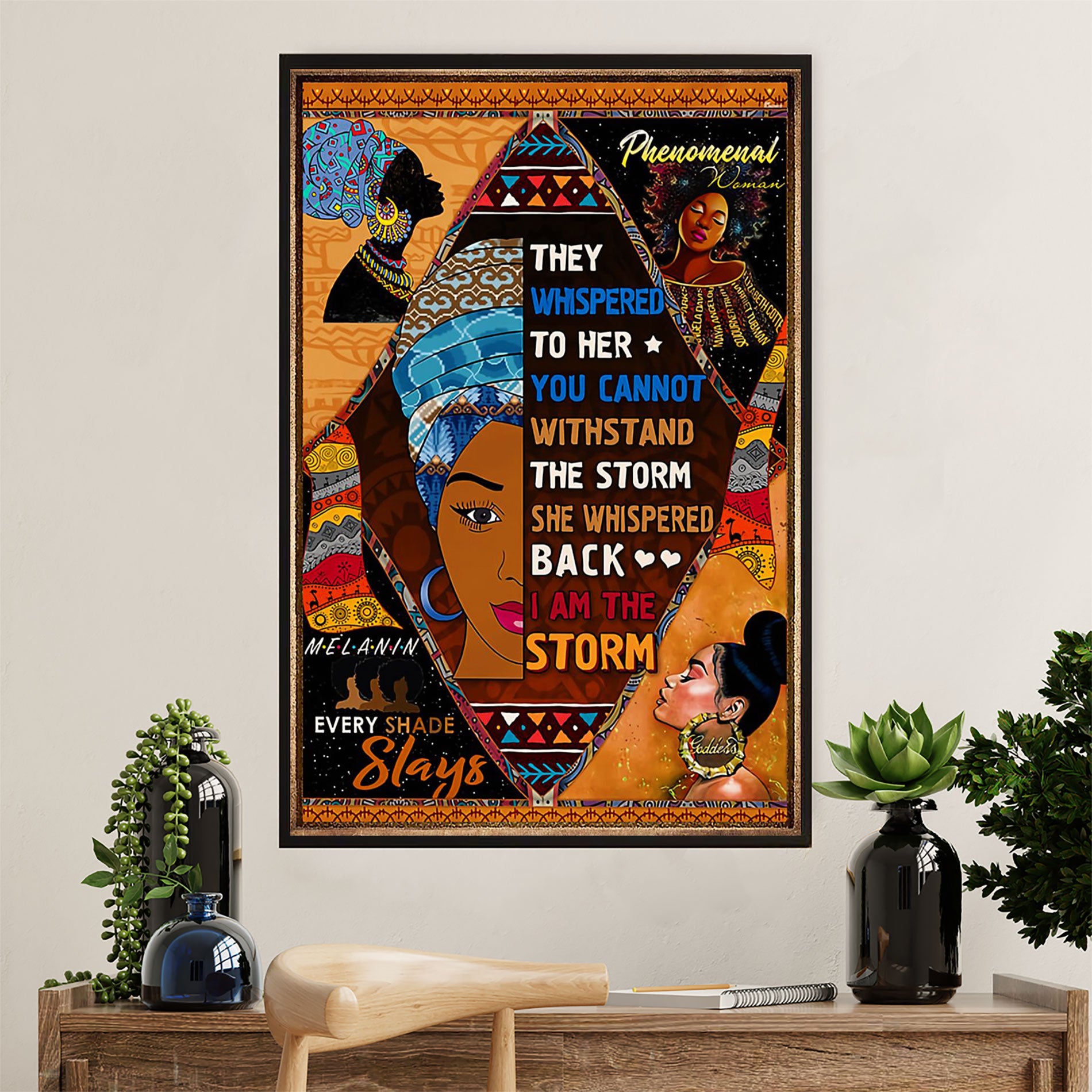 African American Afro Poster Prints | They Whispered To Her | Wall Art Gift For Black Girl