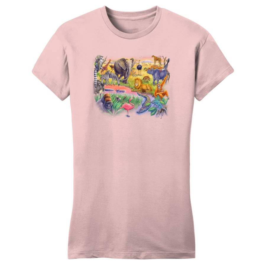 African Animals – Women’s Fitted T-Shirt