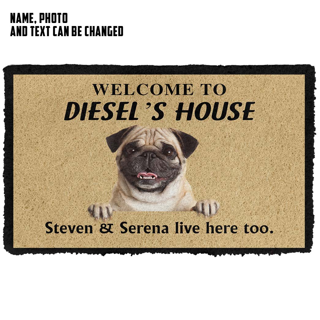 Gearhuman 3D Welcome To Dogs House Custom Photo Custom Name Custom Text Doormat