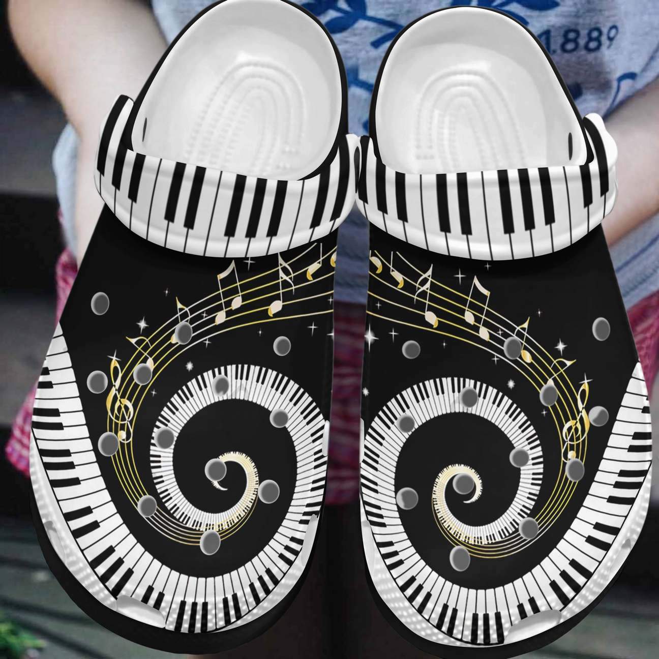 Piano Personalized Clog, Custom Name, Text, Color, Number Fashion Style For Women, Men, Kid, Print 3D Piano Passion