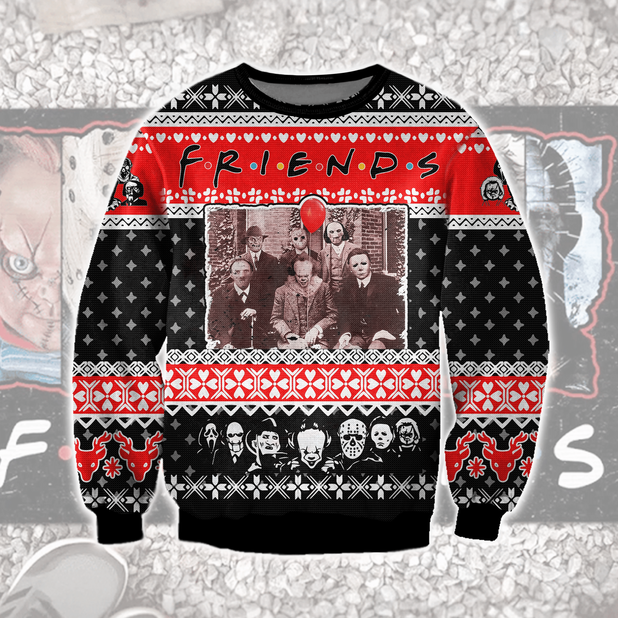 Horror Friends Ugly Sweater T-Shirt