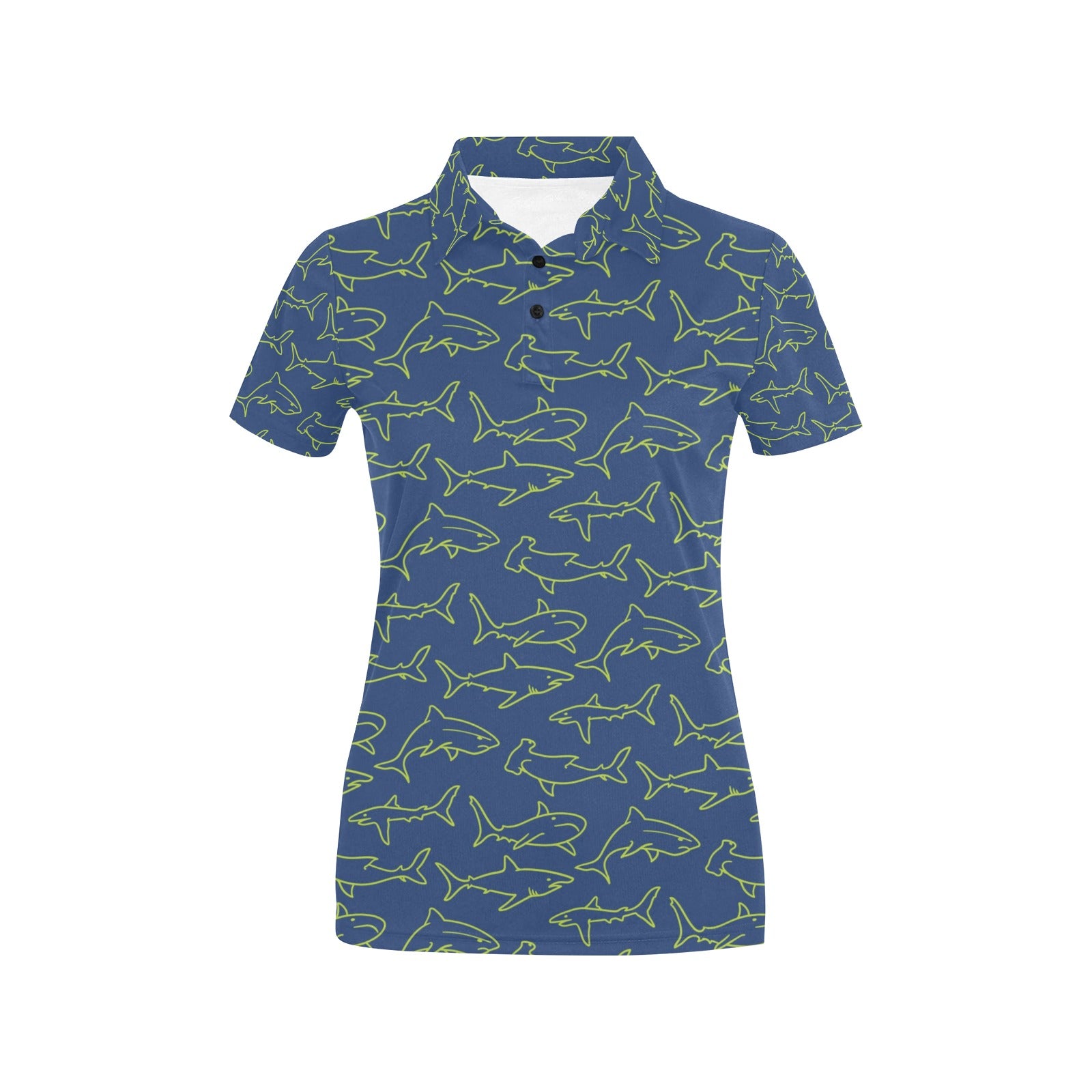 Shark Print Design Lks301 Women’S Polo Shirt