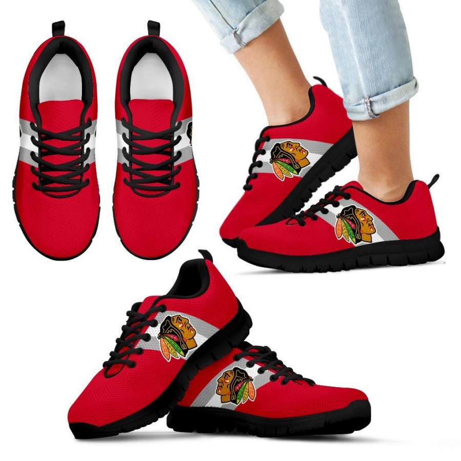 Three Colors Vertical Chicago Blackhawks Sneakers