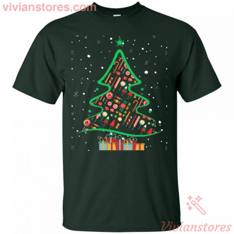 Candy Christmas Tree Sweet Merry Xmas T-Shirt