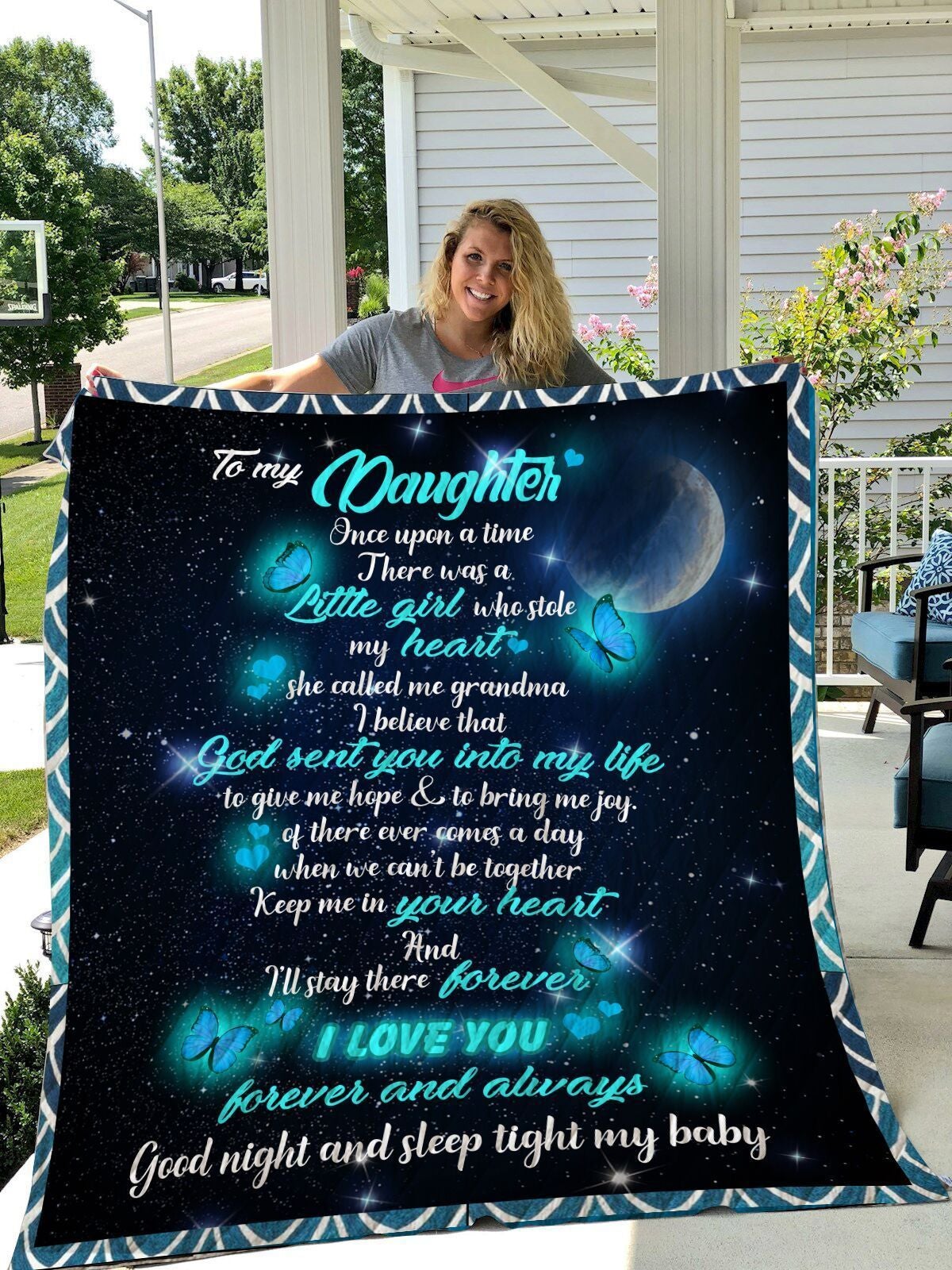 To My Daughter Good Night And Sleep Tight My Baby Fleece Blanket Gift Family