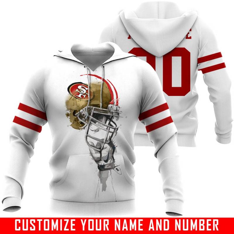 Helmets Victory – San Francisco 49ers WHITE – CUSTOMIZE NAME AND NUMBER – HOT SALE 3D PRINTED – NOT IN STORE