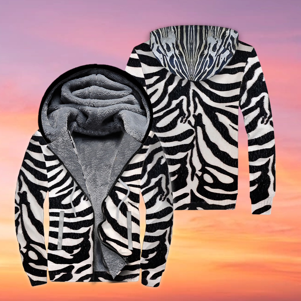 Zebra Cosplay Halloween Animal Fleece Zip Hoodie All Over Print | Unisex | Adult | Fz1255