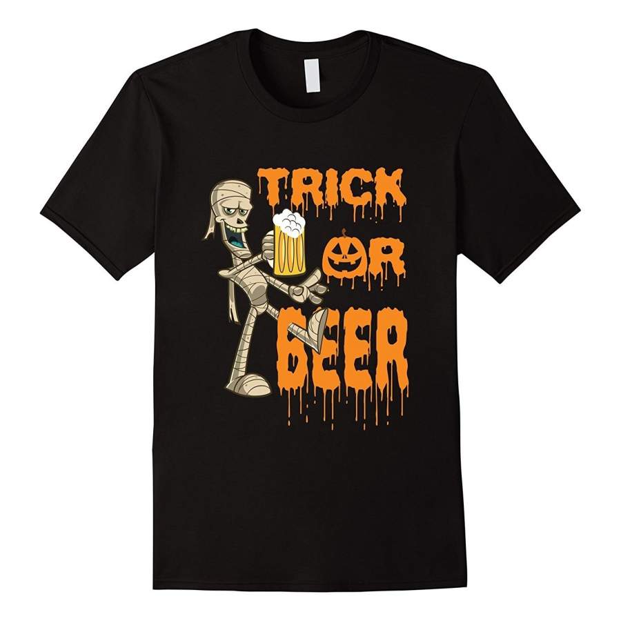 Trick Or Beer T-Shirt – Funny Halloween Themed Shirt Men’S Casual T-Shirt