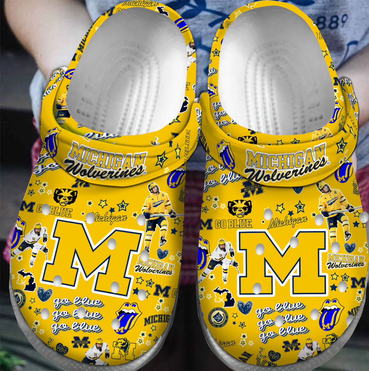 Premium Michigan Wolverines NCAA Sport Crocss Crocband Clogs Shoes For Men Women and Kids