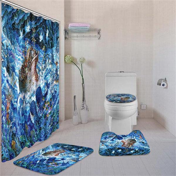 Bottlenose Dolphin Bathroom Rug Sets Noahs Voyage Bill Funny Shower Curtains Sets