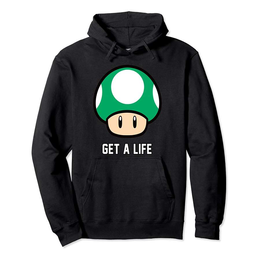 Super Mario 1-Up Mushroom Get A Life Pullover Hoodie Unisex 3D All Over Print