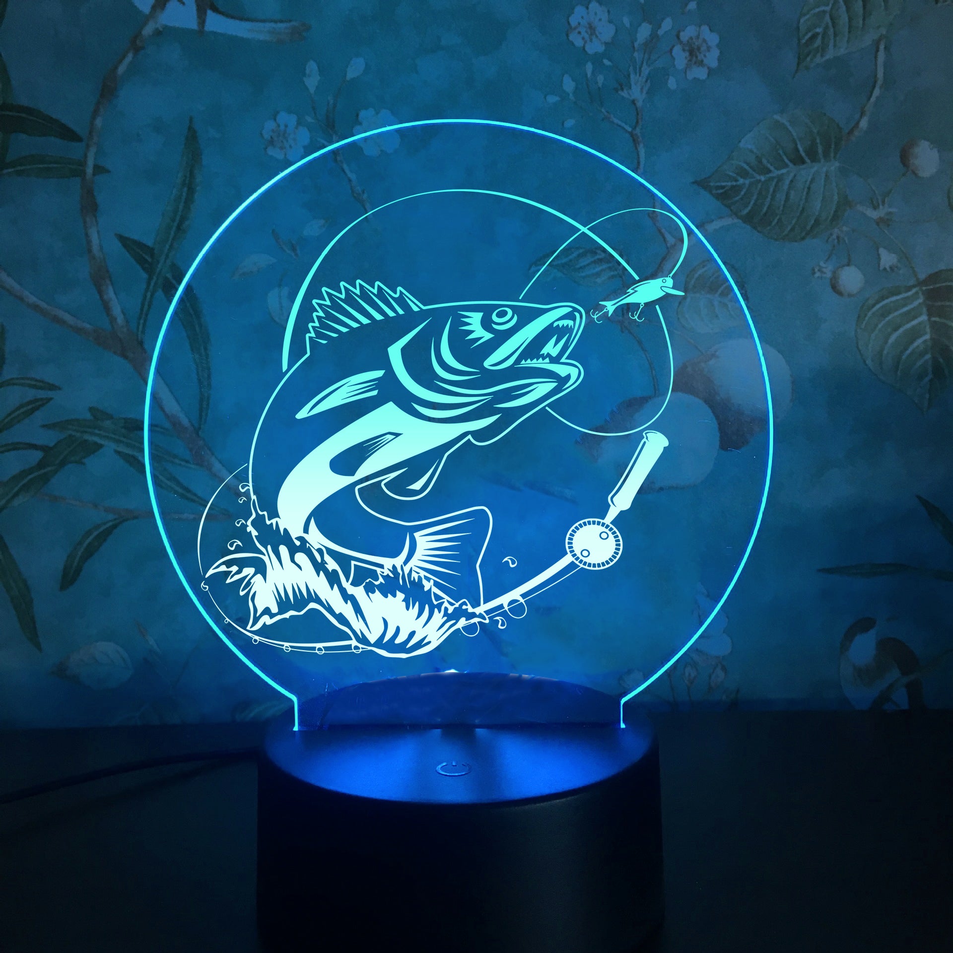 Walleye Fishing 3D Illusion Led Lights Lamp – Unique Fishing Home Decoration Gift Ideas For Fishing Lovers On Their Birthday, Christmas Holiday – Iph2205