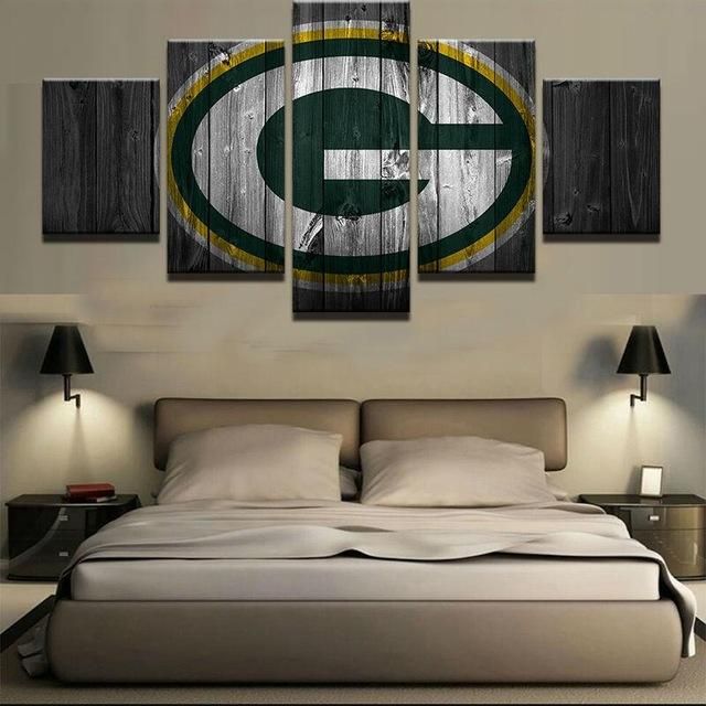 Green Bay Packers Sports Sport 5 Panel Canvas Art Wall Decor