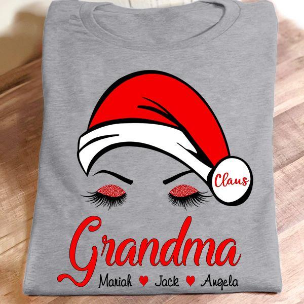 Personalized Name T-shirt Grandma Hat – Christmas Gift Unisex T-shirt Hoodie Plus Size S-5xl