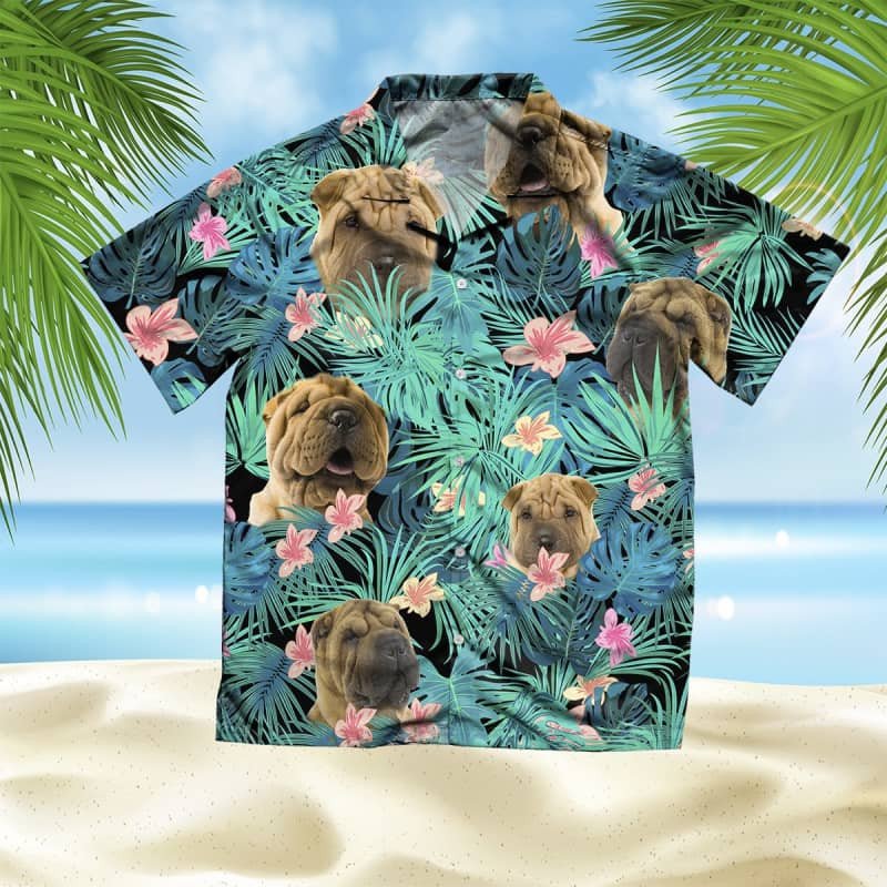 Felacia Shar Pei Dog Summer Leaves Hawaii Shirt Ha69123