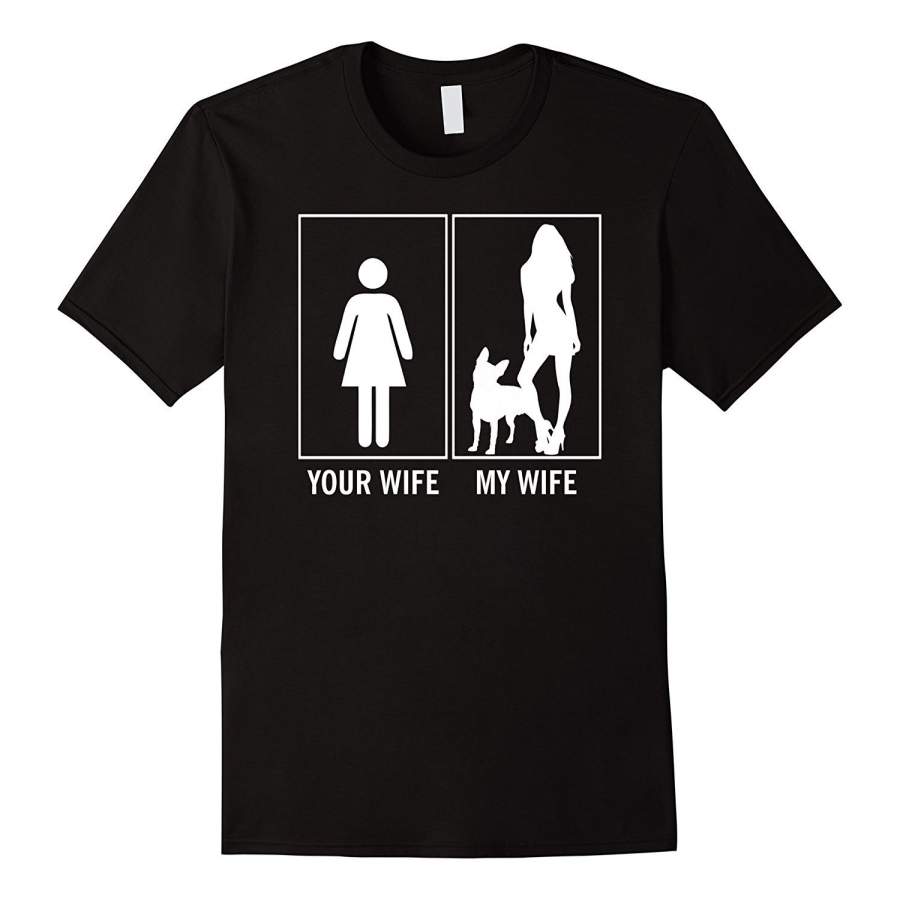 Your Wife My Wife Funny Boston Terrier Dog Lovers T-Shirt Men Cotton T-Shirt