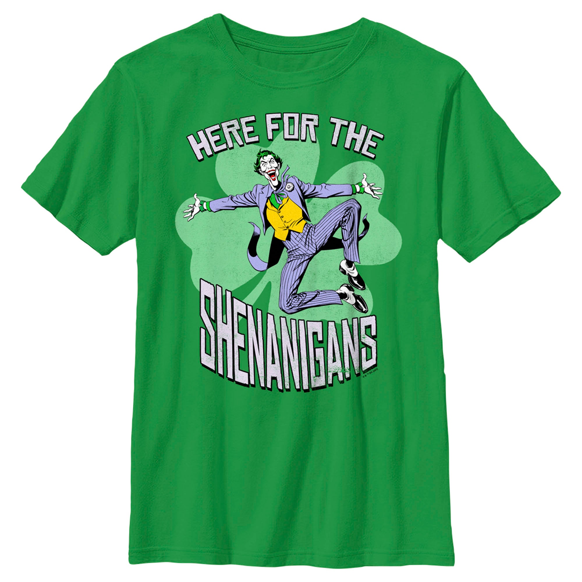 Boy’S Batman St. Patrick’S Day Joker Here For The Shenanigans T-Shirt