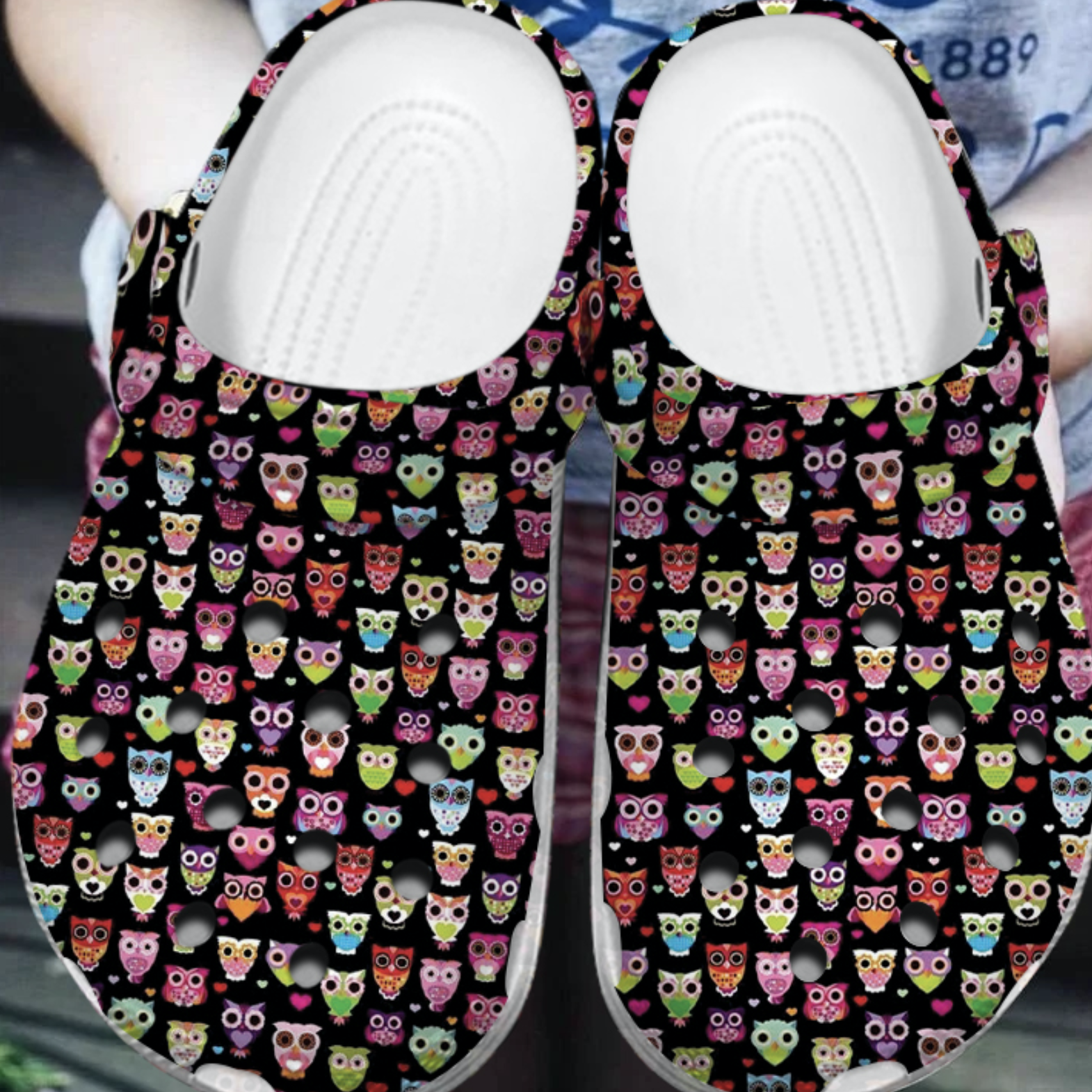 Owl Personalize Clog, Custom Name, Text, Fashion Style For Women, Men, Kid, Print 3D Owl Stacked