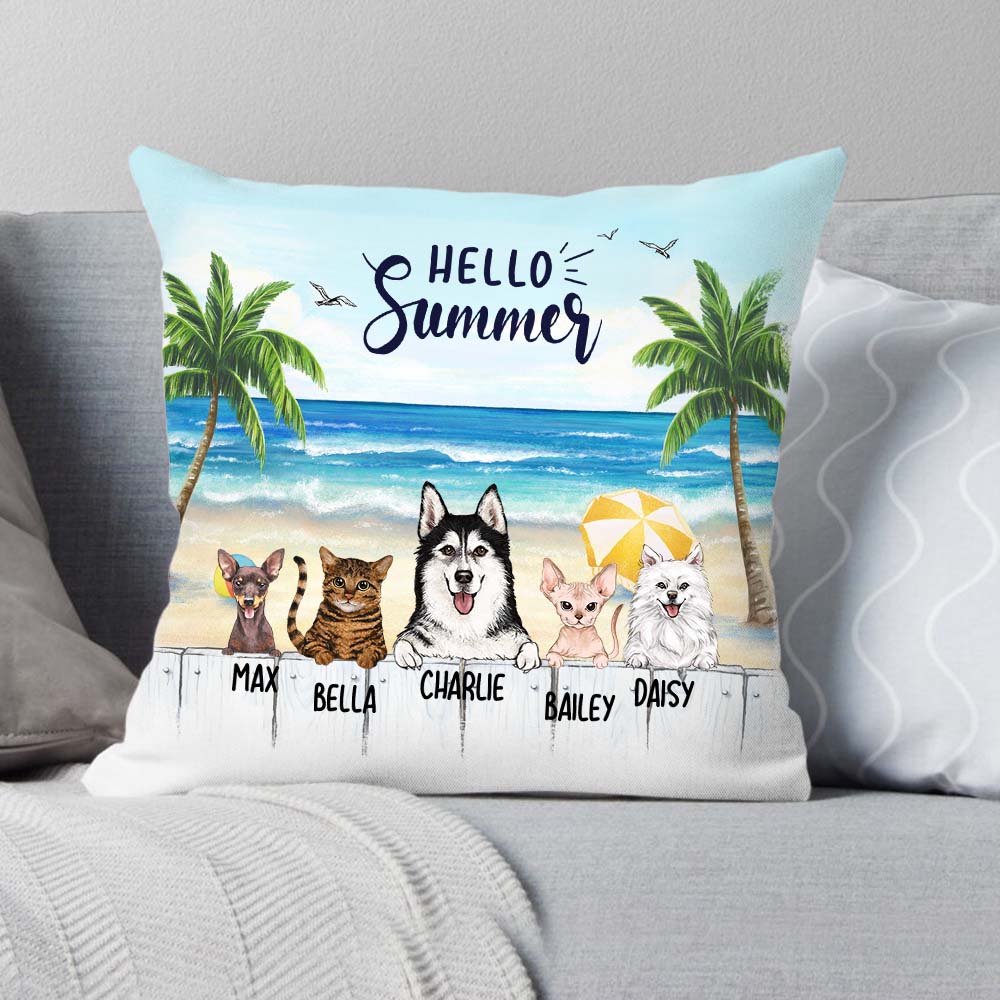 Personalized Pillow Gifts For Dog Lovers – Summer Beach