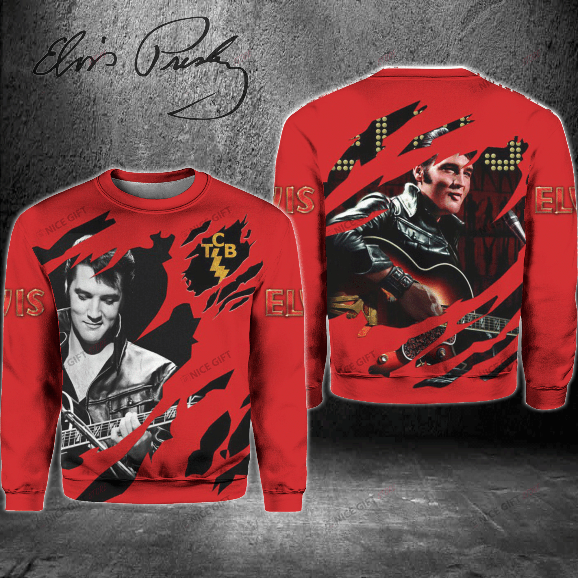 Elvis Presley Crewneck Sweatshirt 3Cs-V3T6