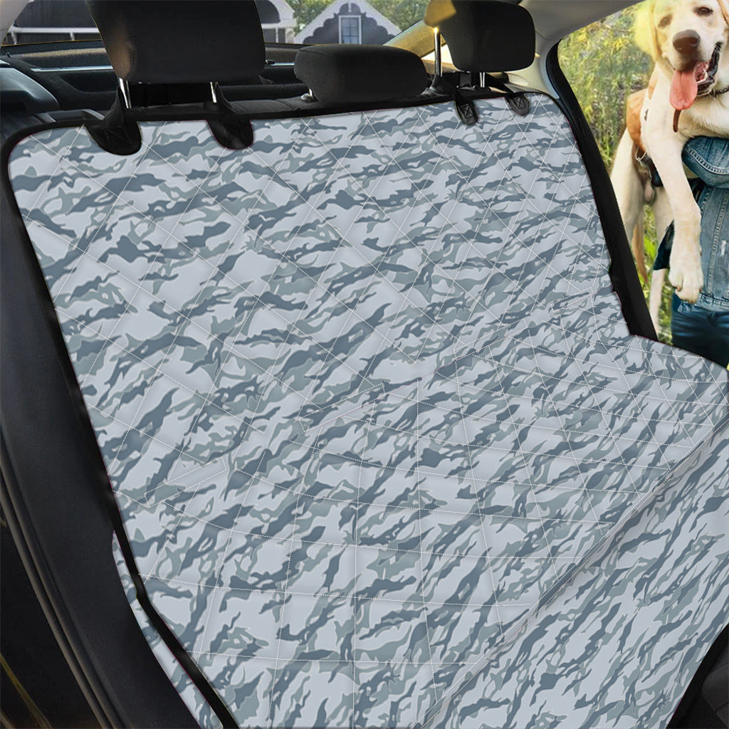 Winter Tiger Stripe Camo Pattern Print Pet Car Back Seat Cover