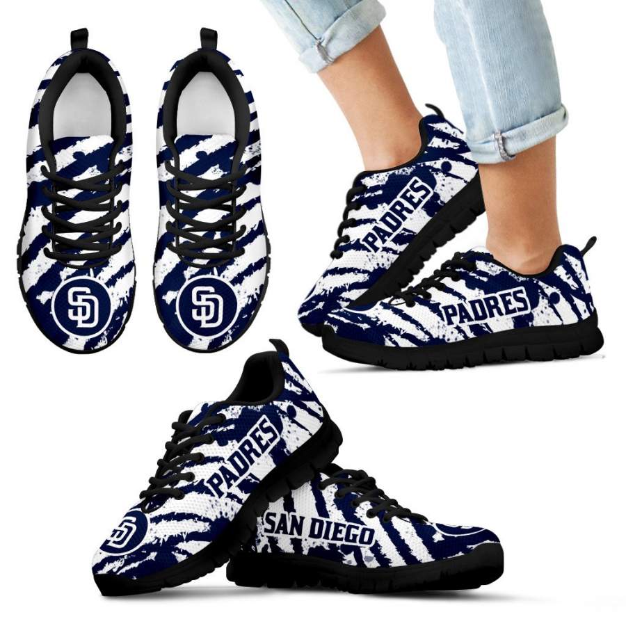 Stripes Pattern Print San Diego Padres Sneakers V3