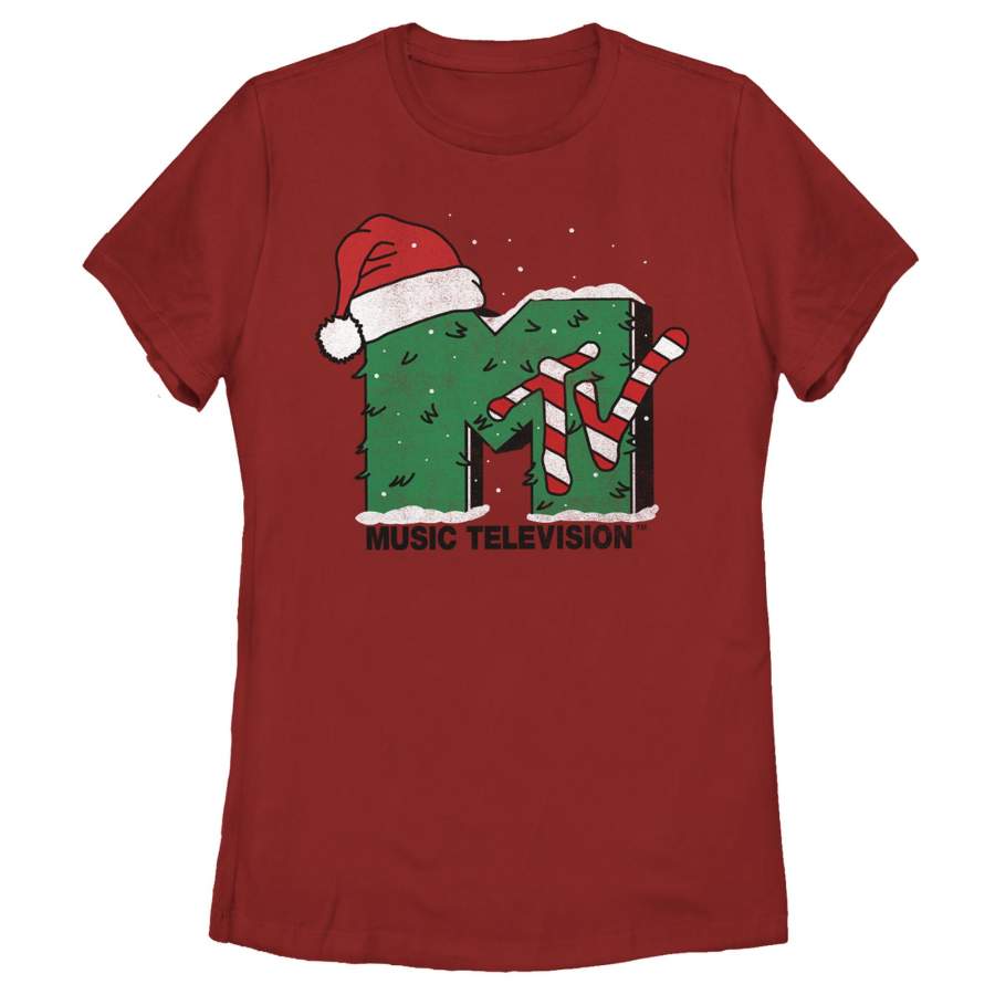 MTV Women’s Christmas Monster Logo  T Shirt