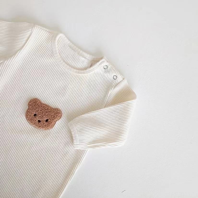 Baby Romper Cute Bear Pattern Triangle Bodysuit One Word Buckle Coat Cardigan Autumn Newborn Boy Girl Cute Fashion Vetement Bebe alx