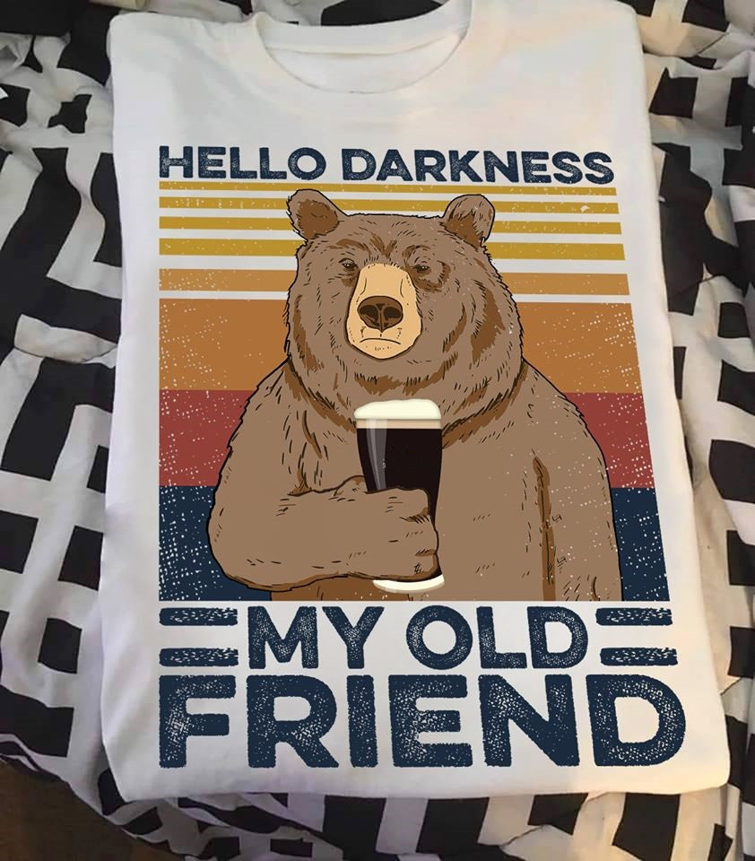 Beer Bear Hello Darkness My Old Friend Standard Men T-Shirt