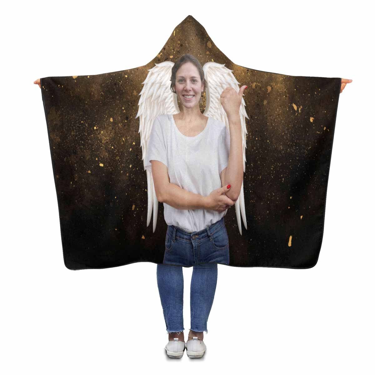 Custom Face Wings Flannel Hooded Blanket (80″X56″)