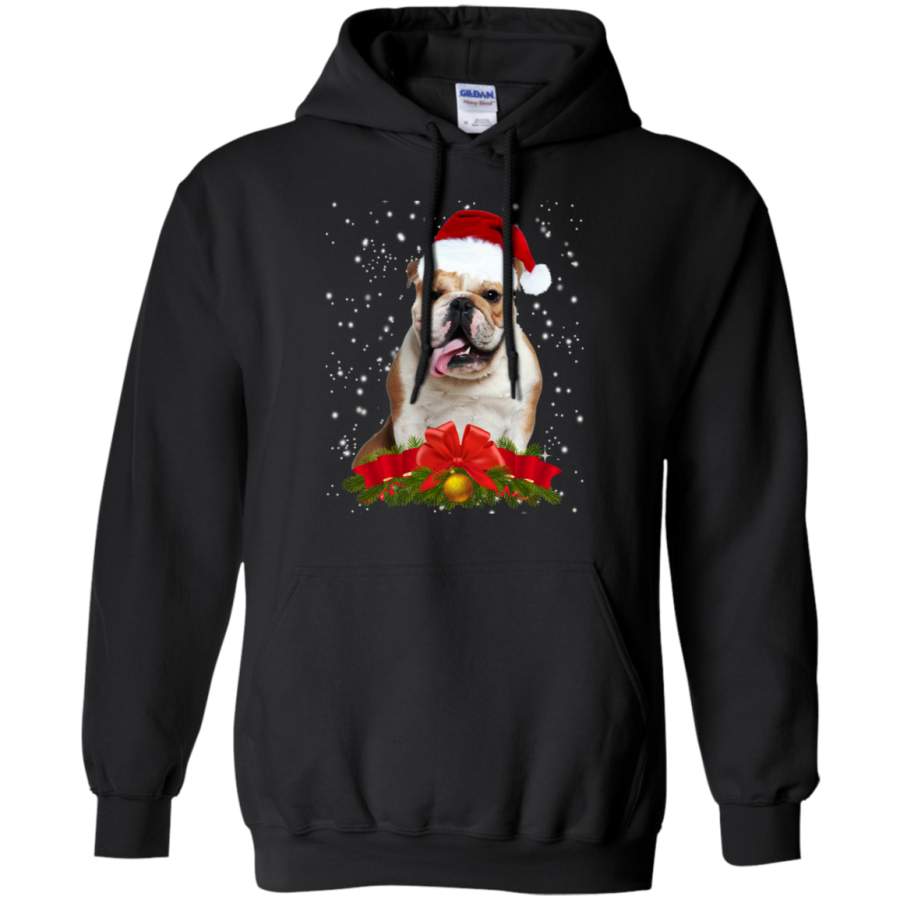 AGR Bulldog In Christmas Hat Funny Xmas Hoodie