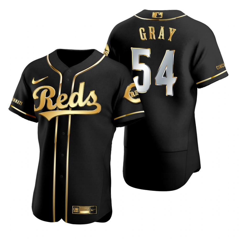 Cincinnati Reds #54 Sonny Gray MLB Golden Brandedition Black Jersey Gift For Reds Fans