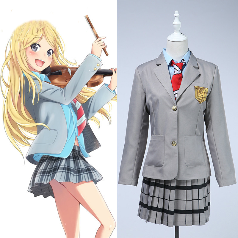 Anime Your Lie In April Miyazono Kaori Wig Cosplay Costume Women Synthetic Hair Halloween Party Role Play Gift Girl Home Decor alx