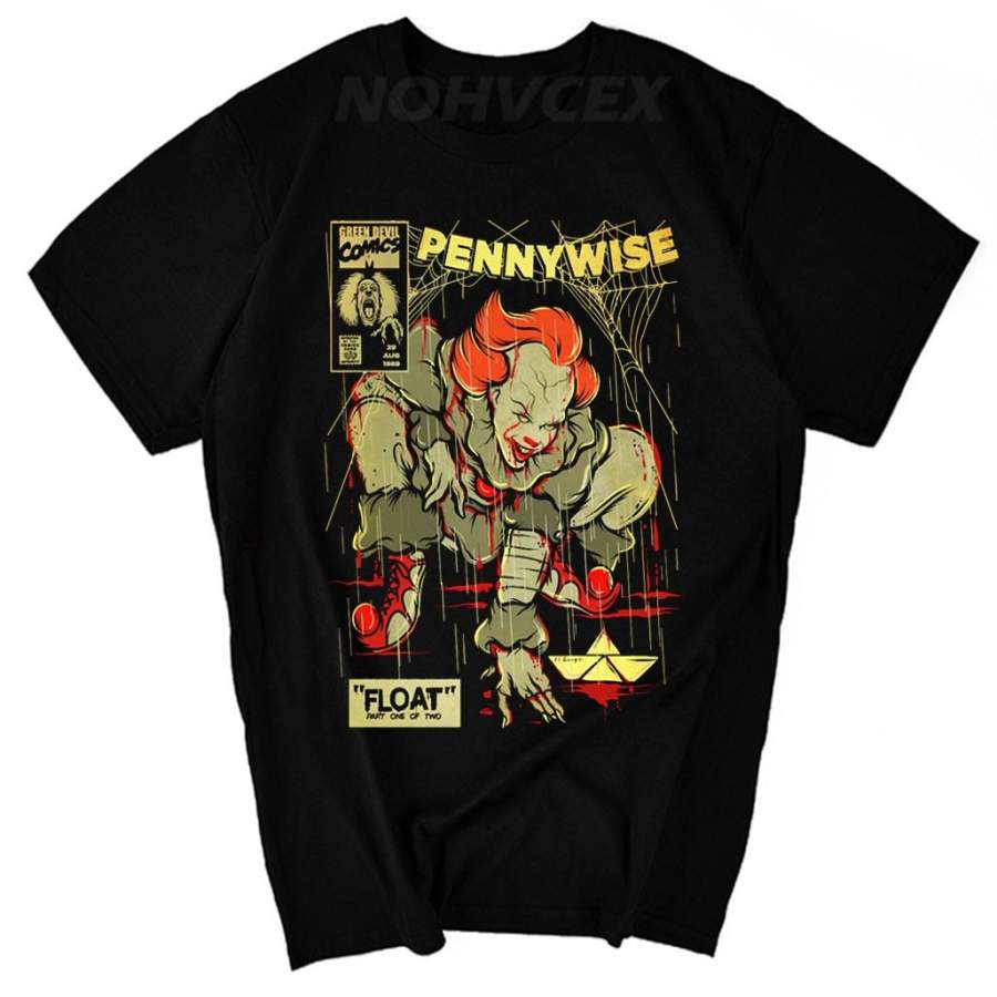 Pennywise dancing clown t shirt it movie film retro vintage horror cult white style harajuku funny men t-shirts stephen king