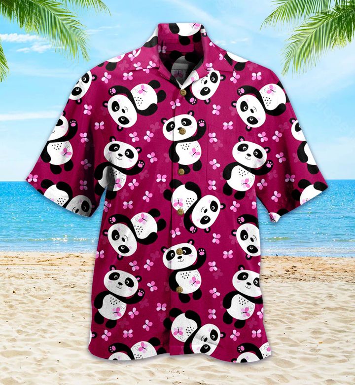 Panda Pink 3D Hawaiian Shirt