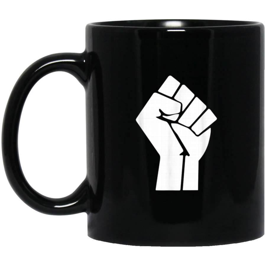 Raised Fist  Black Power 11 oz 15 oz Mug Black