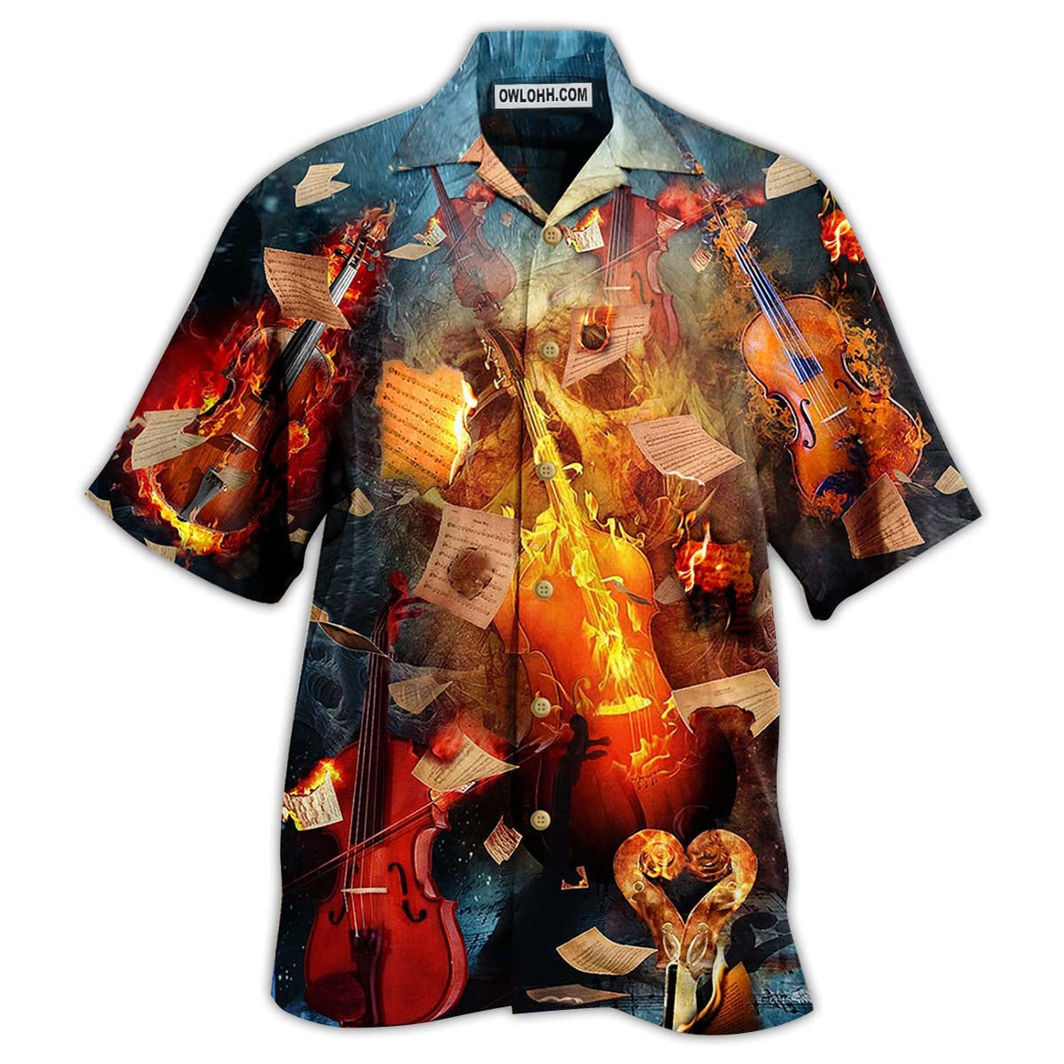 Violin Music Fire Burn Fire – Hawaiian Shirt  – Owl Ohh