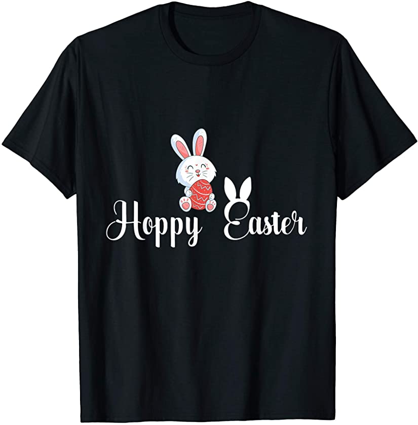 Vintage Hoppy Easter Sunday Rabbit With Easter Eggs Costume T-Shirt