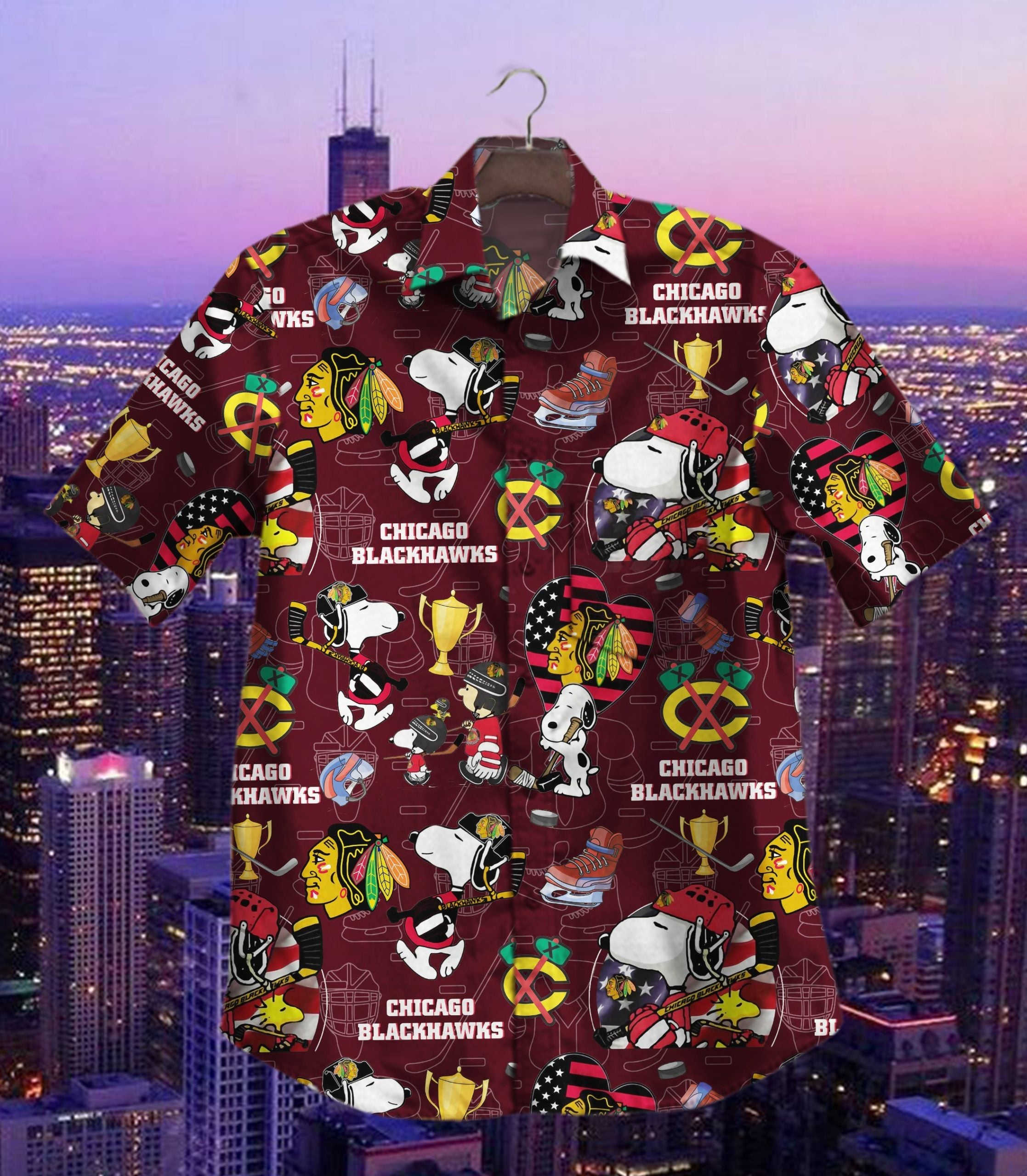 Chicago Blackhawks Snoopy Hawaiian Shirt 3D T Shirt