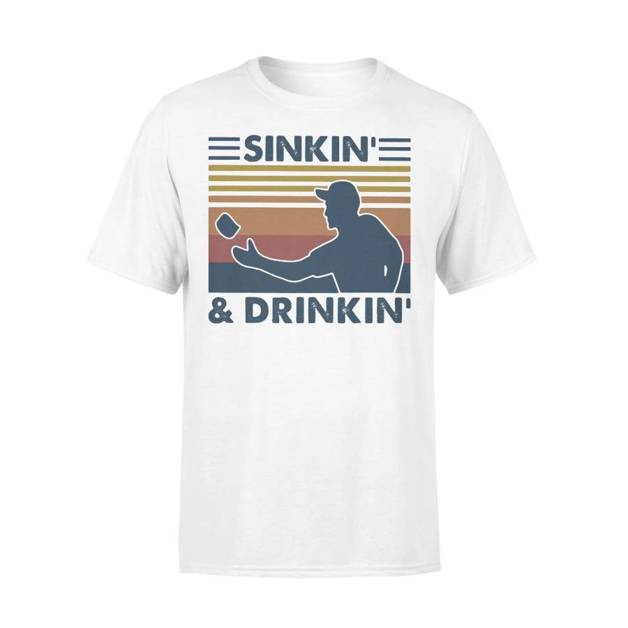 Baseball Sinkin’ And Drinkin’ Vintage Retro T-shirt